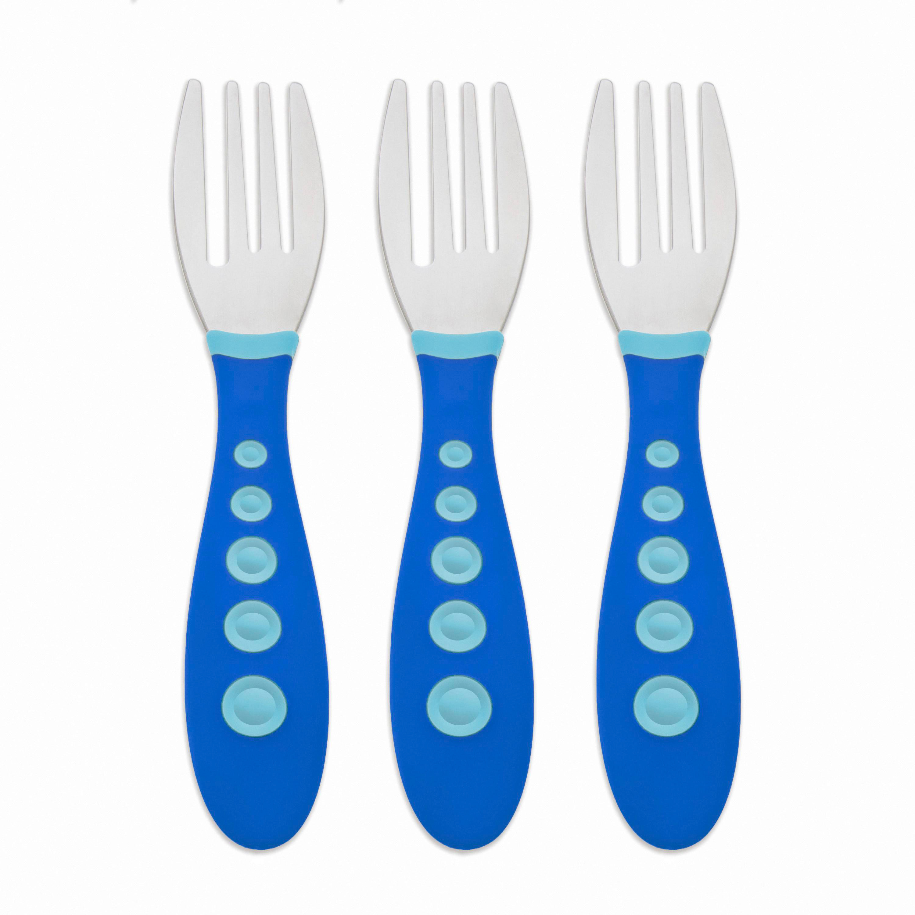 First Essentials by NUK Kiddy Cutlery Forks, 3-Pack, Green, Blue - image 3 of 6