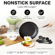 Granitestone Diamond Nonstick Pots and Pans 15 Piece Kitchen Cookware Set Cooking Frying Sauce Pan Stock Pot Black