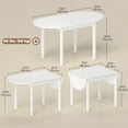 thumbnail image 3 of HOMCOM 55" Wood Kitchen Table, Drop Leaf Tables for Small Spaces, White, 3 of 10