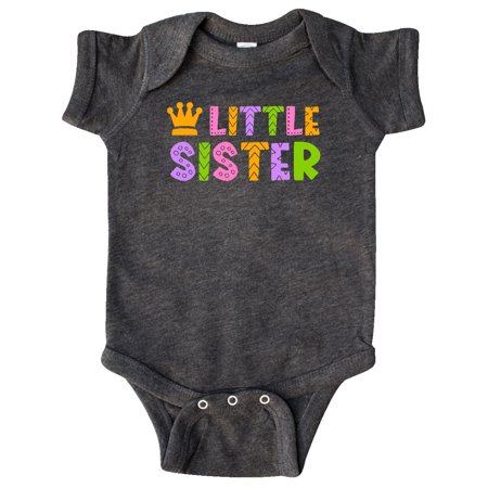 

Inktastic Baby Little Sister with Crown Gift Baby Girl Bodysuit