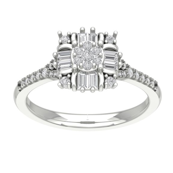 Araiya 14K White Gold Diamond Cluster Ring (1/2 cttw, I-J Color, I2-I3 Clarity), Size 7