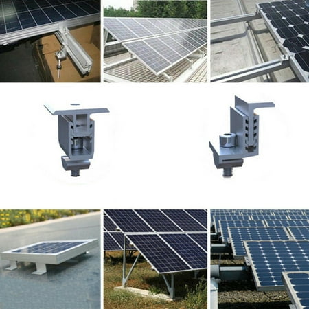 

(mid)Solar Panel Mounting Bracket End Mid Clamp Kit Adjustable For 19mm--55mm Framed