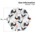 thumbnail image 3 of Pofeuu Cool Chicken Print Leather Coasters Set of 6, Round Cups Mugs Mat Pad for Home Kitchen Heat Resistant Drink Coasters,Hexagon, 3 of 7