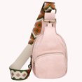 thumbnail image 5 of Bolso Bandolera Bolso De Pecho Para Mujer Con Correa Ajustable De Pu Para Bolso De Compras De Viaje De Oficina (Rosa), 5 of 5