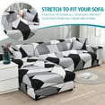 thumbnail image 2 of 2 Piece L Shaped Sectional Couch Covers, Slipcovers for Sectional Sofa with 2pcs Pillowcases High Stretch Furniture Protector Covers, (Black White Gray,2 Seater+3 Seater), 2 of 10