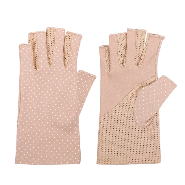 FELTECHELECTR Healifty - 1 par de guantes con protección UV, antideslizantes, de medio dedo, para ciclismo, conducción al aire libre (caqui)