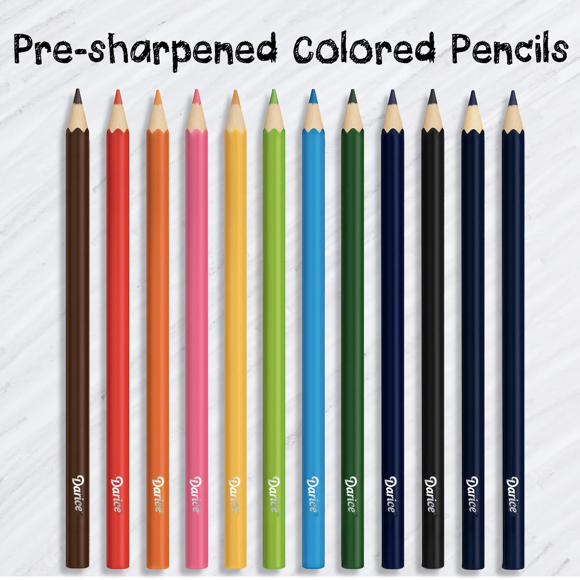 Darice Colored Pencils Bulk, 24 Packs 288 Count 12 Colors, Pre-Sharpened Kid Coloring Book Pencils Set, Arts & Crafts School Supplies for Kids