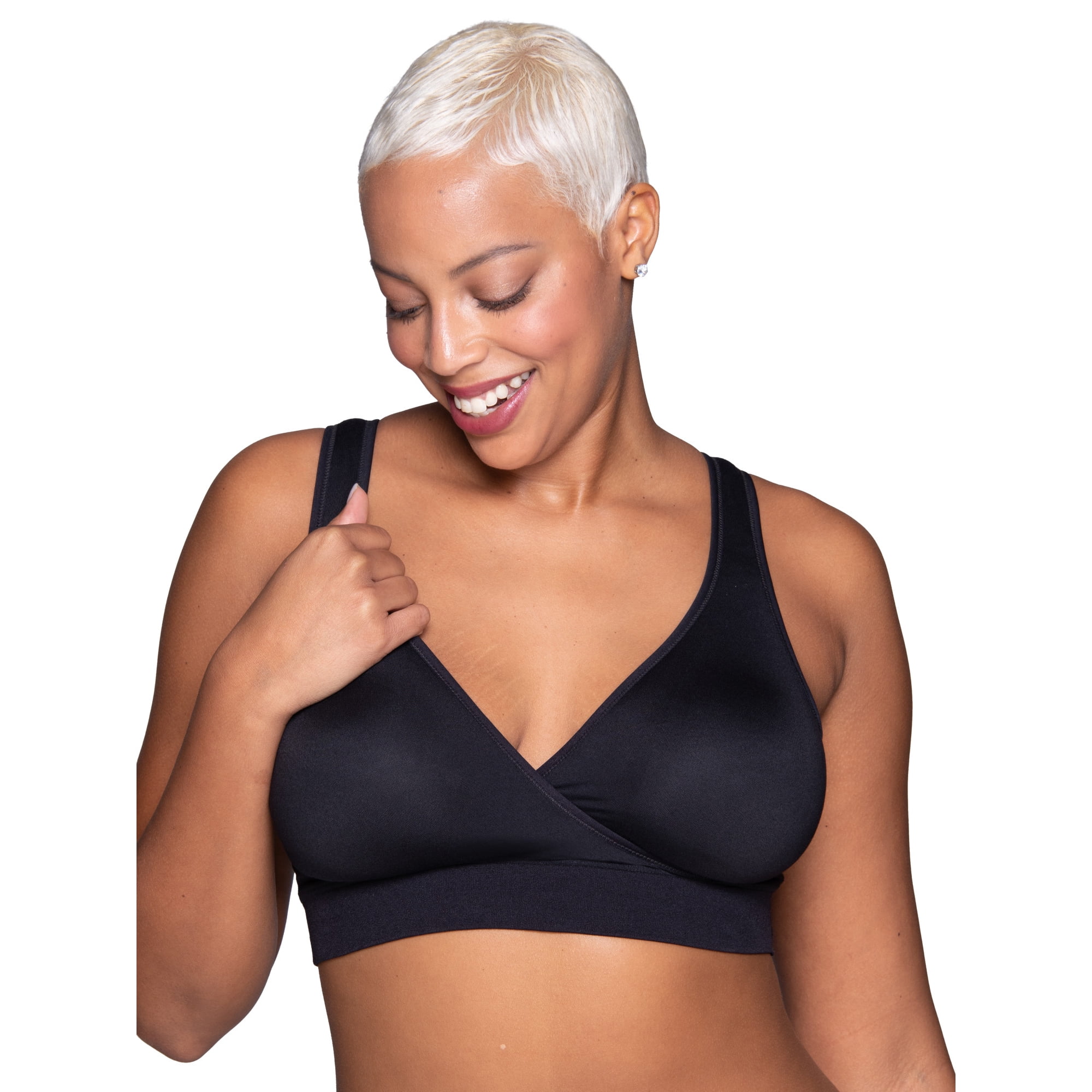 Vanity Fair Lingerie Women's Maternity Nursing Wireless Bra for Breastfeeding, Cross Front Pullover Style 72074