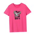 thumbnail image 4 of Camiseta para mujer verano simple ligero cuello redondo camiseta para mochilero oficina Rosa Rosa, 4 of 7