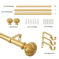 thumbnail image 4 of 2Packs Curtain Rod 1inch Diameter Adjustable Window Drapery Rods with ball finials, 3piece brackets, hardware kits. Gold 48-86 inches., 4 of 6