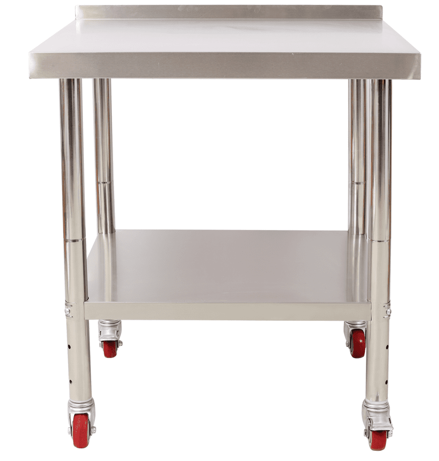 Stainless-Steel Heavy-Duty Prep Table, 440lbs Capacity w/Backsplash Casters