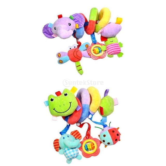 2x Musical Suave Cuna Cama Cochecito de Bebé Sonajero Juguetes Colgantes Hugo Peluche Espiral Suave