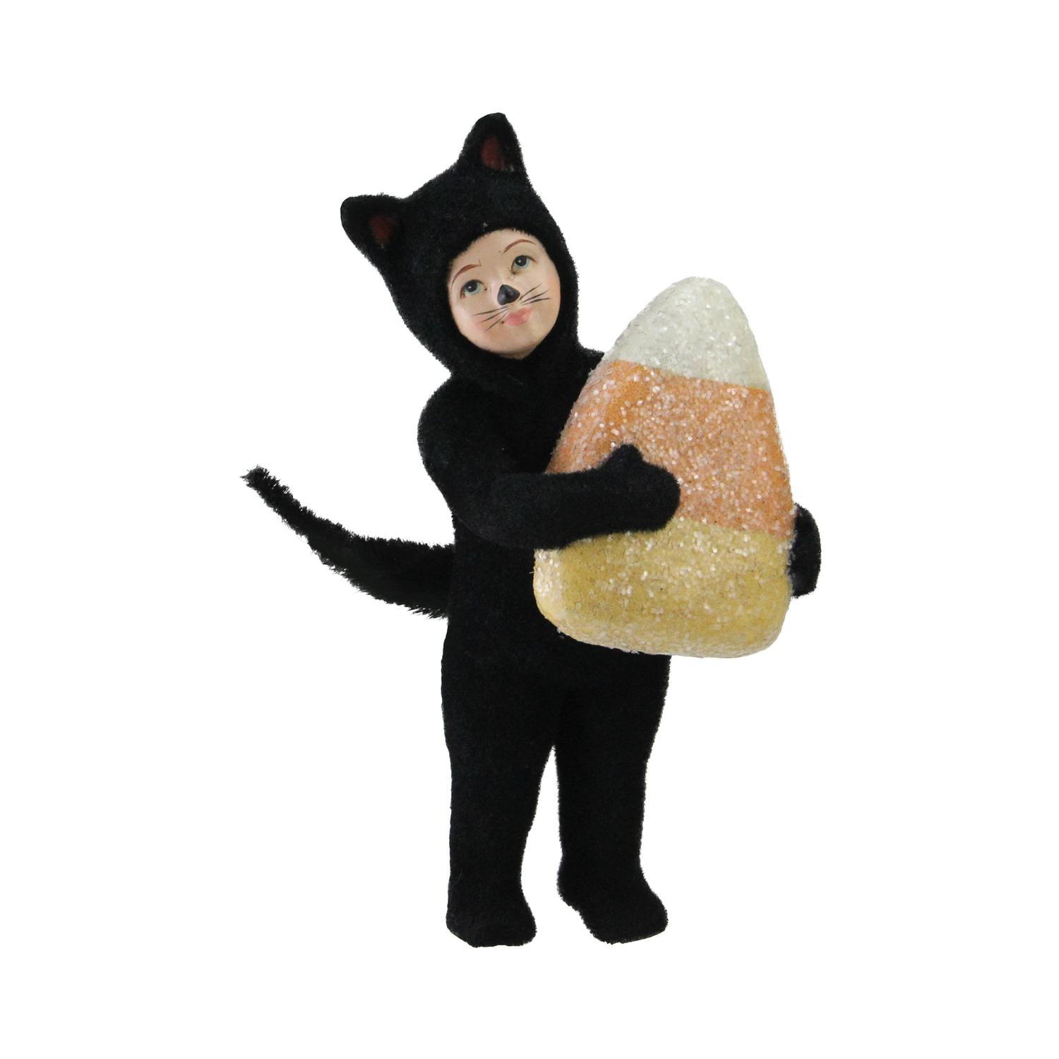 6 25 Black And Orange Child In Cat Costume With Giant Candy