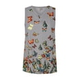 thumbnail image 4 of Blusa sin mangas con cuello en V y estampado de mariposas informal a la moda para mujer Pompotops lopia996799, 4 of 6