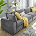thumbnail image 5 of Sofa, Velvet, Grey Gray, Modern Contemporary Urban Design, Living Lounge Room Hotel Lobby Hospitality, 5 of 10
