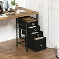 thumbnail image 2 of File Cabinet with Drawer, Mobile Filing Cabinet for Home Office Fits A4 or Letter Size, Fabric Vertical File Cabinet with Wheels, Home Office Under Desk Storage Cabinet, 2 of 9