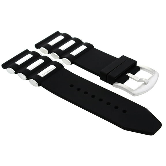 26MM SILICONE RUBBER DIVER BAND STRAP FOR INVICTA EXCURSION 18202 WATCH BLACK