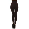 thumbnail image 5 of Women High Waist Strechy Leggings Running Yoga Gym Pants w/French Terry - (Coffee), 5 of 7