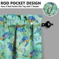 thumbnail image 5 of Kitchen Curtains 24 Inch Short - 3 Panel Set, Hawaiian Sea Turtle Ocean Design, Tropical Underwater Marine Life Print, Rod Pocket Window Curtain, Easy Wash, 5 of 6