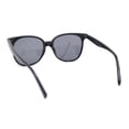 thumbnail image 4 of Polarized Classy Iconic Feminine Thin Plastic Horn Rim Round Sunglasses All Black, 4 of 4