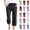 Pantalon Ca-Browncapris pour Femme, variante sur QATAINLAV Pantalon Capri pour Femmes en Coton et Lin 2025 Été Décontracté à Cordon Capris de Plage Taille Élastique Ourlet Tulipe Pantalon Court avec Poches Gris Foncé TTG Vente Éclair