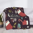 thumbnail image 3 of Honeii Merry Christmas print throw blanket, crafted from cozy cotton flannel, offers versatile home decor as a bedding suitable for all seasons.-, 3 of 6