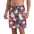 thumbnail image 2 of Kdxio Beautiful Flower Pattern Mens Casual Shorts - Drawstring Summer Beach Sports Shorts for Men, 2 of 9