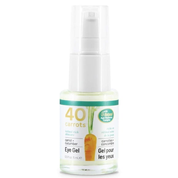 40 Gel para ojos de zanahoria y pepino con retinol para todo tipo de piel: suaviza las líneas finas y reduce las arrugas, patas de gallo, ojeras debajo de las bolsas de los ojos | Sin parabenos (0,5 o