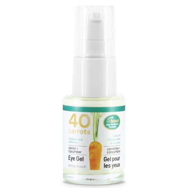 40 Gel para ojos de zanahoria y pepino con retinol para todo tipo de piel: suaviza las líneas finas y reduce las arrugas, patas de gallo, ojeras debajo de las bolsas de los ojos | Sin parabenos (0,5 o