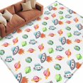 thumbnail image 2 of 5x8 Washable Area Rug, Cartoon Spacecraft Non-Slip Large Rectangle Rug for Living Room Dining Room, Green Red Planet Abstract Earth Indoor Floor Mat for Home Decor, 2 of 9