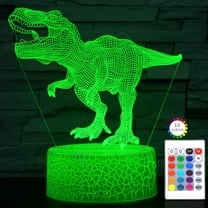REQO Dinosaur Toy T-Rex 3D Night Light for Kids 16 Colors Dimmable Dinosaur Led Light with Remote & Smart Touch & USB Cable - Dinosaur Gift for Adults Teens Boys Girls Birthday