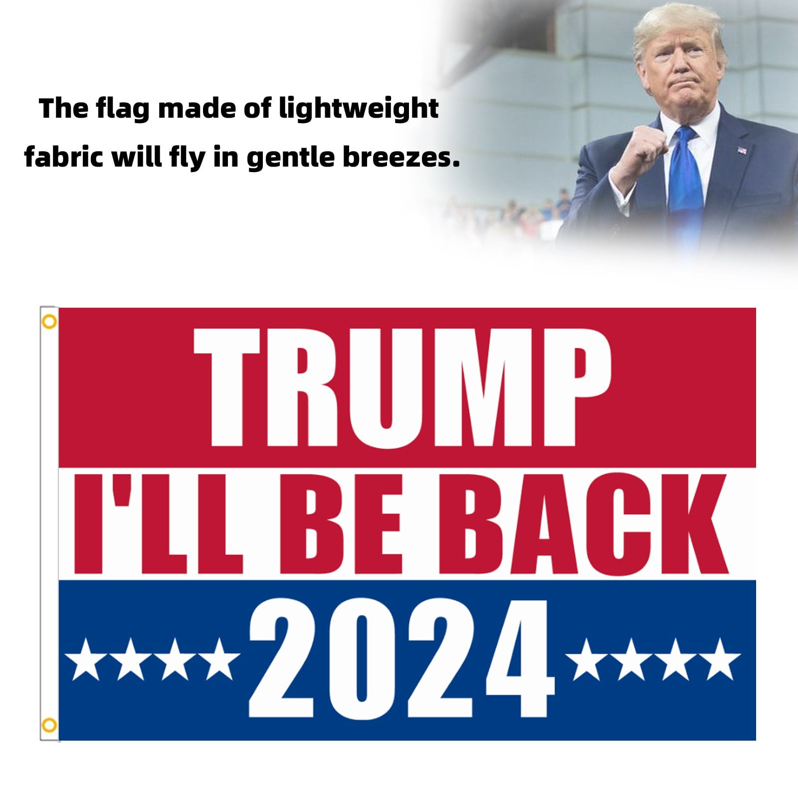Trump I'll Be Back 2025 Donald Trump Flag 2025 Keep America Great 3x5FT