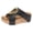 Black, variant on Women's Wedge Platform Slippers Open Toe Cork Footbed Slip on Dressy Casual Summer Beach Shoes