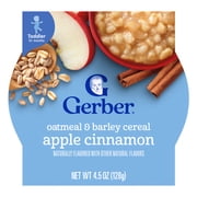 Gerber Mealtime for Toddler, Oatmeal & Barley Cereal, Apple Cinnamon, 4.5 oz