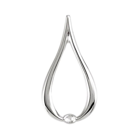 925 Sterling Silver Polished Metal Fashion Pendant Necklace Pendant for Women - .9 Grams