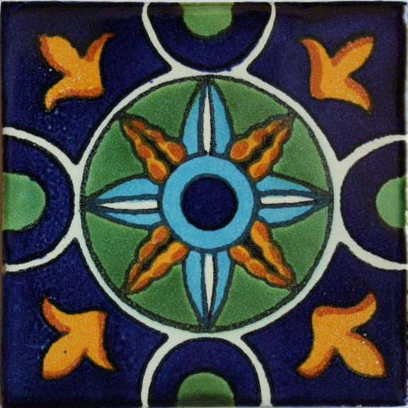 2.75x2.75 Romini Talavera Mexican Tile, Set of 16 pcs