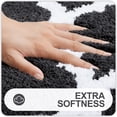 thumbnail image 2 of Buganda Microfiber Bathroom Rugs and Mats, Extra Soft and Absorbent Shaggy Bath Mats, Non-Slip Moroccan Trellis Bath Carpets, 24" x 36", Black, 2 of 6