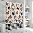 thumbnail image 6 of Farmhouse Rooster Shower Curtain, Waterproof Shower Curtains for Bathroom, Country Watercolor Flowers Black Plaid Washable Fabric Bathtub Curtain Set Bath Decor with 12 Hooks Extra Long 72"x96", 6 of 8