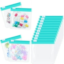 NOGIS Pill Pouch Bags - 10 Pcs, Slide Lock Clear Plastic Mini Bags, BPA-Free for Pills Vitamins, Supplements, Jewelry, Crafts, Small Objects - Self-Sealing, Reusable, Travel-Friendly(Blue)