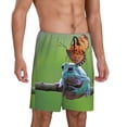 thumbnail image 2 of Fuzoiu Butterfly Landing On Head Dumpy Frog Print Pajama Shorts for Men, Men's Pajama Bottoms,Mens Lounge Sleepwear,Pajama Pants with Pocket-XX-Large, 2 of 6
