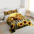 thumbnail image 3 of Homewish Farmhouse Brown Cow Bedding Comforter Set for Teen, Rustic Yellow Sunflower Twin Comforter Sets, Animal Reversible Bedding Set, Super Cozy Room Decor, 2-Piece, 3 of 8