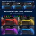 thumbnail image 3 of Nightstand with LED Light, Paproos Modern Nightstand with 2 Drawers, 19"W Wide Bedside Table, End Table Side Table for Bedroom Living Room, Black, 3 of 10