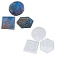 thumbnail image 1 of 3 uds moldes de posavasos de resina epoxi bandejas círculo cuadrado molde de silicona hexagonal para fundición de resina, tapete de taza DIY, 1 of 6