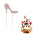 thumbnail image 3 of MLINS Golden Highheeled Shoes Cake Topper with Rhinestone for Wedding Birthday Party Decoration Supplies 1pc, 3 of 8