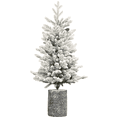 thumbnail image 4 of Tcbosik 4.5ft Prelit Christmas Tree with 150 Warm White LED Lights for Indoor Holiday Decoration, Small Xmas Tree with 19 Pine Cones and 720 Branch Tips, Includes Pot Base, White+Green, 4 of 8