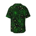 thumbnail image 2 of KLL Green Bright Web with Spiders Print Men's Shirt Short Sleeve Button Down Summer Cuba Beach Shirts- XX-Large, 2 of 7