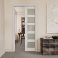 thumbnail image 2 of 36" X 96" Interior Sliding Pocket Doors 5 Lite Tempered Frosted Glass Sliding Door With Hardware & Soft Close, 2 of 7