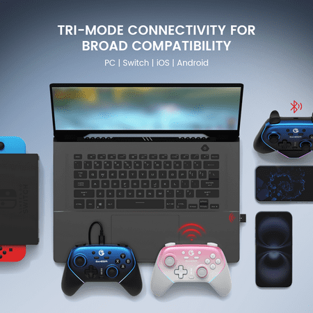 GameSir Super Nova 無線&amp;有線 ゲームコントローラー マルチプラットフォーム 充電ドック付き Blue