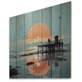 thumbnail image 2 of Designart "Papercut Pier Solitude II" Nautical & Beach Print on Natural Pine Wood, 2 of 5