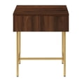 thumbnail image 5 of Table d'Appoint en Bois 1 Tiroir 18.5" - Noyer Foncé / Or, 5 of 5